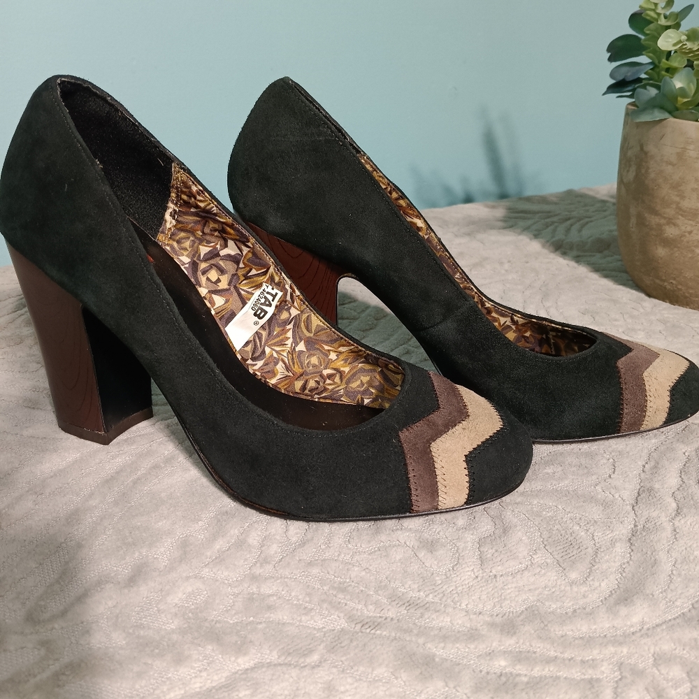 Missoni Black and Brown Chevron Heels
